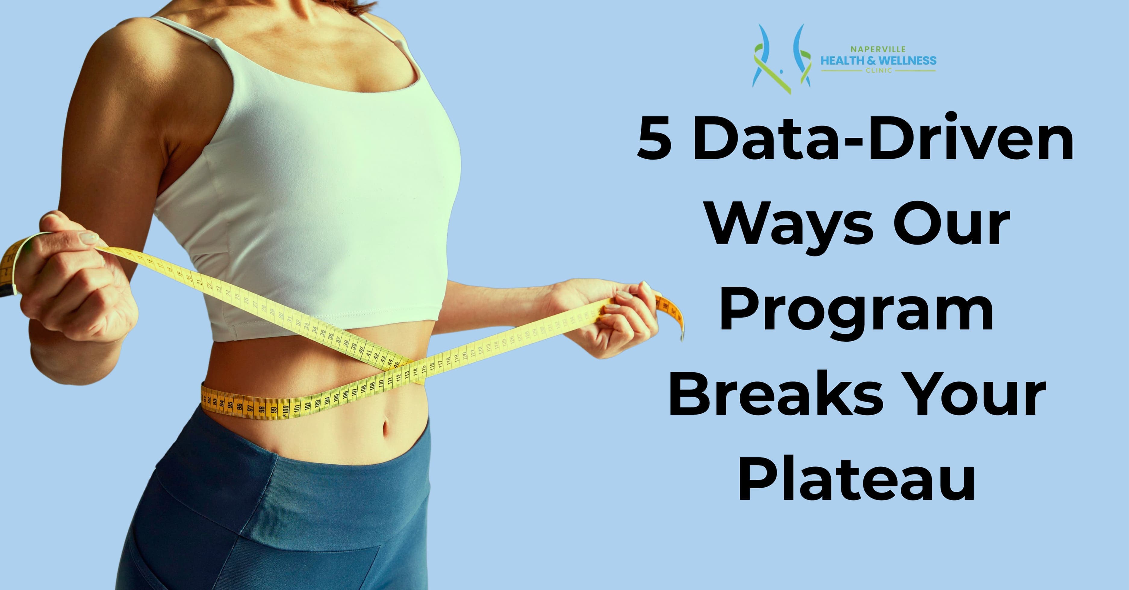 Fitness woman tracking waist size plateau.